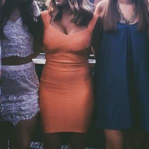 Peach bandage dress